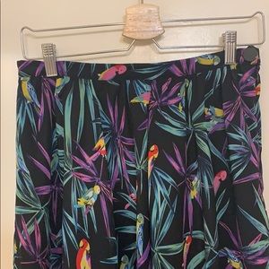 Bettie page by Tatyana tropical skirt, parrots!